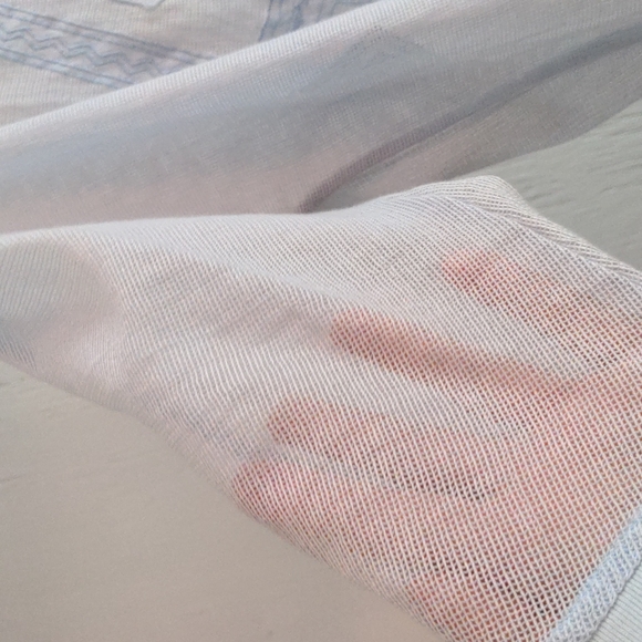 Anthropologie meadow rose light blue mesh top - Picture 4 of 7